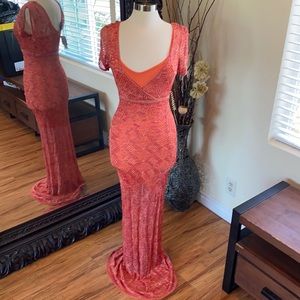 Bebe Crocheted Evening Dress size M.